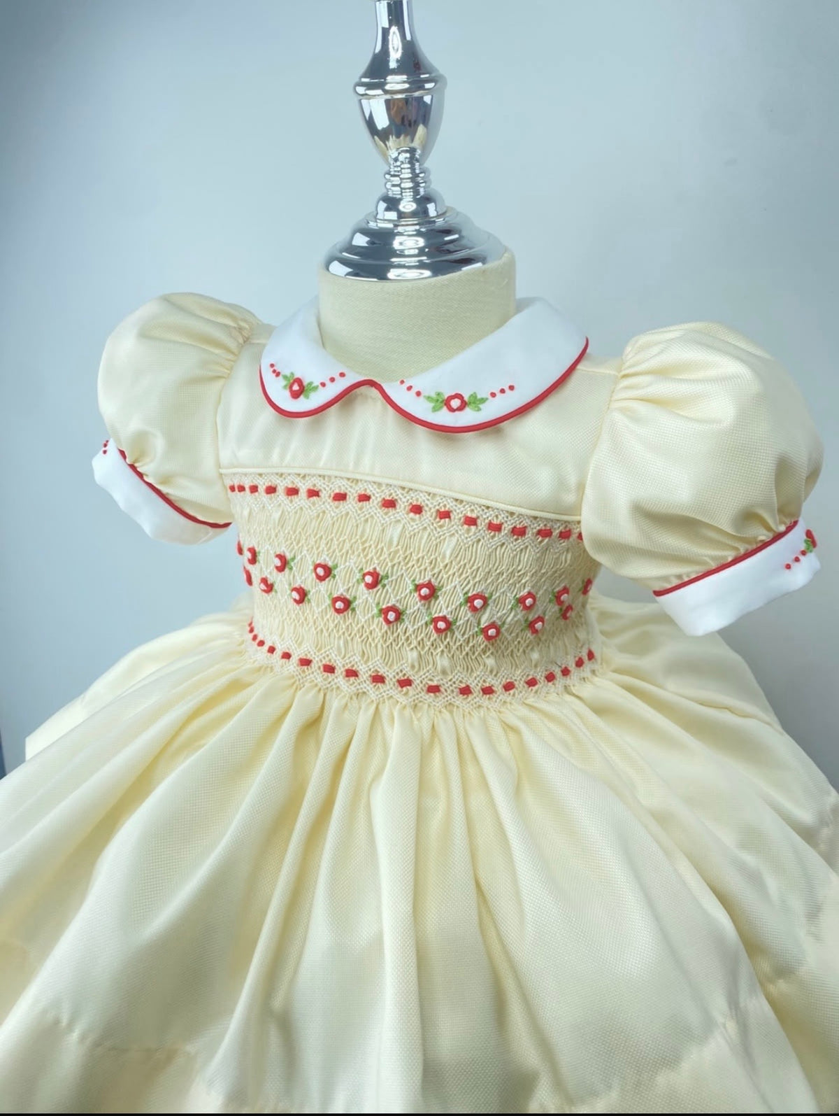 Cream And Red Smocked Dress - Christmas 2026