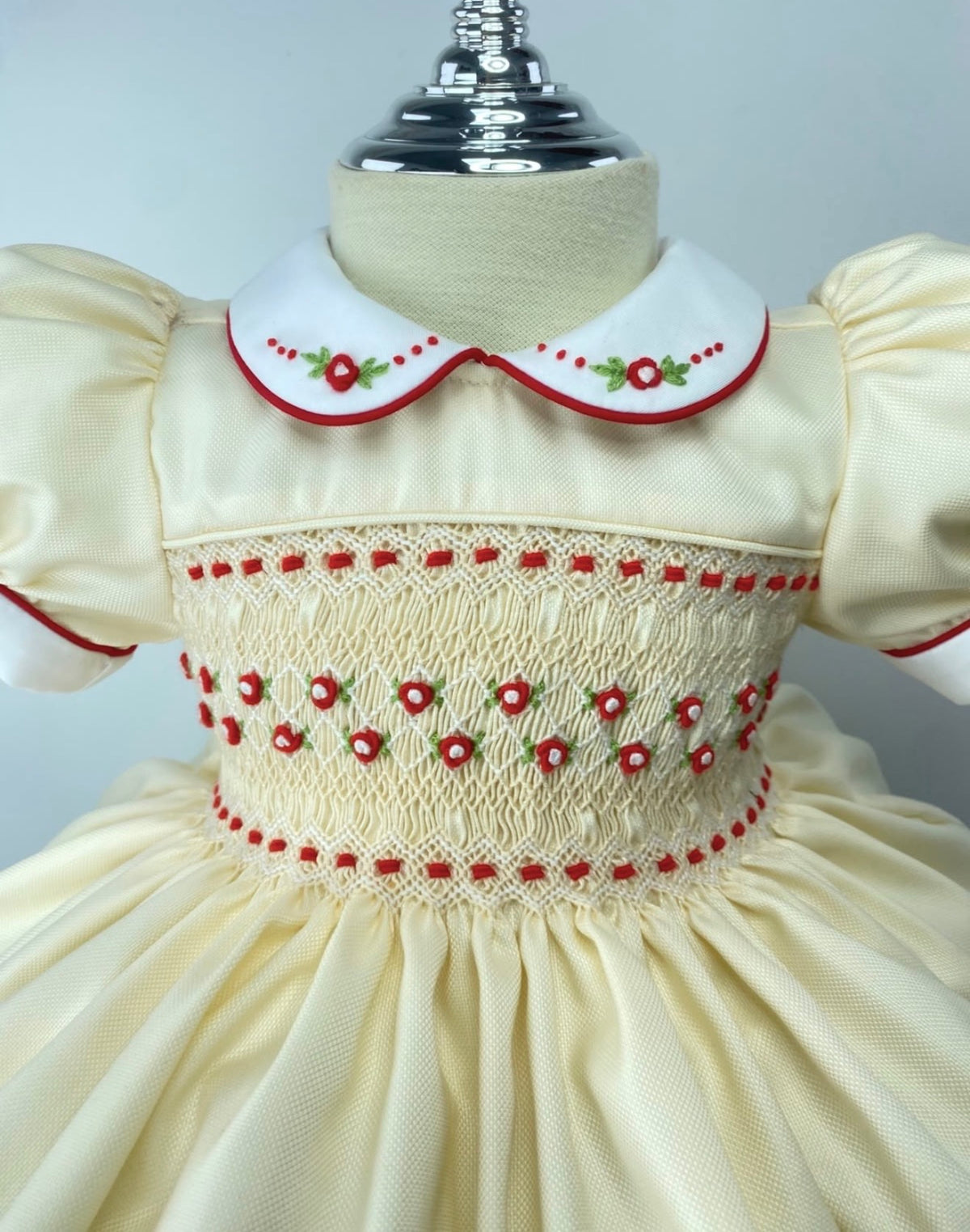 Cream And Red Smocked Dress - Christmas 2026